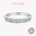 Ailmay – bague en argent Sterling 925 avec Zircon transparent anneaux ronds empilables pour femmes