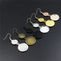 OneBeading-Boucles d'Oreilles Cabochons de 12mm et 20mm Gourde Plate Ronde Base de Lunette Vierge