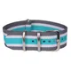 Bracelet de montre en nylon à rayures cambo 22mm gris/blanc/bleu sport accessoires ceinture