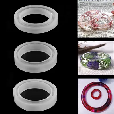Moule de Bracelet en Silicone résine époxy taille ronde mixte bricolage fabrication de bijoux à