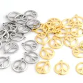 20pcs/lot or acier inoxydable signe la paix charmes pour bijoux fabrication accessoires Bracelets