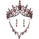 Ensemble de bijoux en forme de feuille de cristal rétro Baroque violet noir élégant luxe
