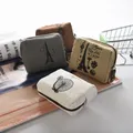 Porte-monnaie en toile vintage pour hommes et femmes portefeuille à fermeture éclair petit mini