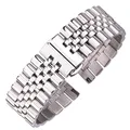 Bracelets de montre en acier inoxydable argent poli bracelet de montre en métal accessoires de