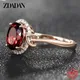 Zddan – grande bague ovale en argent Sterling 925 pour femme bague en Zircon rubis bijou de