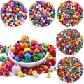 6 ~ 500 pièces perles en bois d'espacement multicolores 4/6/8mm perles rondes en bois pour la