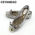 CEYANEAO-Ballet uro à semelle plate pour femme chaussures fines sans laçage chaussures de travail