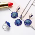 ZOSHI – ensemble de bijoux Vintage pour femmes bijoux de couleur argent Antique collier rond en