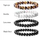 Bracelet perlé en perles de pierre naturelle de 8mm pour hommes magnifique Semi-précieuse Onyx