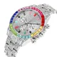 Montre en diamant coloré pour homme montre en or glacé montre-bracelet à quartz Hip Hop marque