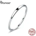 BAMOER-Alliance en argent regardé 925 avec cœur sculpté simple bague de promesse empilable pour