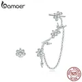 Bamoer-Boucle d'oreille fleurs en argent regardé 925 pour femme boucle d'oreille fleur bijoux de