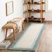 Padada 6' x 9' Modern Solid Border Handmade Wool Cream/Navy/Teal/Light Beige/Pale Blue/Peach Area Rug - Hauteloom