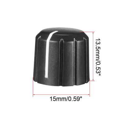 30Pcs 6mm Insert Shaft 15x13.5mm Plastic Potentiometer Rotary Grip Pots - Black,White - #A-30pcs