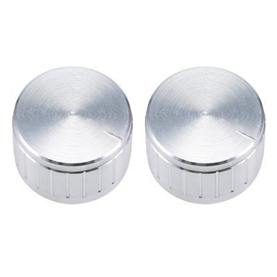 2Pcs 26x17mm Aluminium Alloy Potentiometer Rotary Knob for 6mm Hole - 2pcs-silver