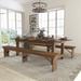 8' x 40" Antique Rustic Folding Farm Table and Two Bench Set
