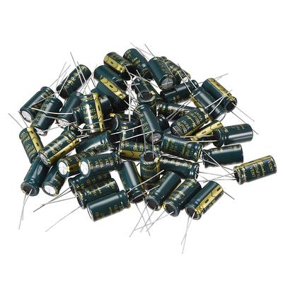 Aluminum Radial Electrolytic Capacitor Low ESR 2200UF 16V 10 x 20 mm 50pcs - Green - 2200uF 16V 10x20 50pcs