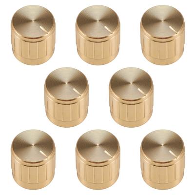 8Pcs 17x17mm Aluminium Alloy Potentiometer Rotary Knob for 6mmDia Hole - #B-8pcs-gold