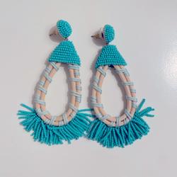 Anthropologie Jewelry | Anthropologie Beaded Drop Turquoise Earrings | Color: Blue | Size: Os