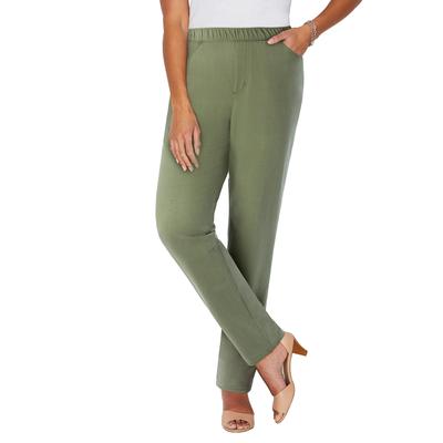 Plus Size Women's The Knit Jean by Catherines in Olive Green (Size 1XWP)