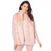 Plus Size Women's Faux-Fur Cardigan by Roaman's in Soft Blush (Size 12) Sweater