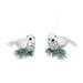 Transpac Fabric 7 in. White Christmas Bird Set of 2