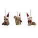 Transpac Foam 6 in. Brown Christmas Natural Animal with Santa Hat Ornament 3 Assorted
