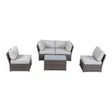 LSI 5 Piece Rattan Multiple Chairs Seating Group With Cushions