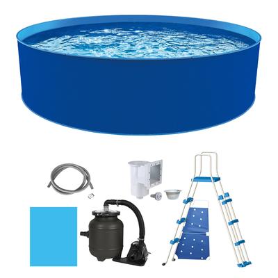 Blue Wave Cobalt Steel Wall Pool Package - 15-ft Round 48-in Deep - 15-ft Round