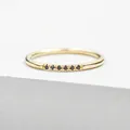 CANNER-Mini Nucleoof Black Diamonds Ring for Women 100% Sterling Silver 925 Gold Rings