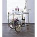 ACME Cyrus Serving Cart in Silver and Clear Glass