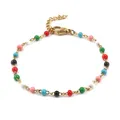 Bracelet de perles émaillées en acier inoxydable chaîne de câble de lien couleur or émail