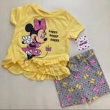 Disney Matching Sets | Disney Minnie Mouse Cute Shorts Set 2279 | Color: Gold | Size: Various