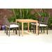 Lark Manor™ Anautica 5 Piece Outdoor Dining Set w/ Cushions Wood in Brown/White | 29 H x 59 W x 33 D in | Wayfair 518CCB973A544F3488828CDF45FF8497