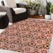 Green/Orange 60 x 0.08 in Area Rug - Dakota Fields Chun Floral Pink/Orange/Teal Indoor/Outdoor Area Rug Polyester | 60 W x 0.08 D in | Wayfair