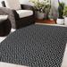 Black/White 60 x 0.08 in Area Rug - Dakota Fields Clintonville Geometric Charcoal/White Indoor/Outdoor Area Rug Polyester | 60 W x 0.08 D in | Wayfair