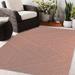 Pink 60 x 0.08 in Area Rug - Ebern Designs TOMMY Geometric Salmon/Indoor/Outdoor Area Rug Polyester | 60 W x 0.08 D in | Wayfair