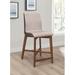 Wade Logan® Mares Counter Height Chair Set Of 2 Wood/Upholstered in Brown/Gray | 39.25 H x 17.75 W x 22.5 D in | Wayfair