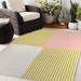 Pink/White 48 x 0.08 in Area Rug - Ebern Designs Kiora White/Pink/Gold Indoor/Outdoor Area Rug Polyester | 48 W x 0.08 D in | Wayfair