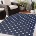 Blue/White 60 x 0.08 in Area Rug - Ebern Designs Polka Dots Indoor/Outdoor Area Rug Polyester | 60 W x 0.08 D in | Wayfair