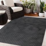 Black 96 x 0.08 in Area Rug - Corrigan Studio® Farrad Charcoal Outdoor Rug By Corrigan Studio Polyester | 96 W x 0.08 D in | Wayfair