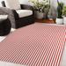 Red/White 48 x 0.08 in Area Rug - Breakwater Bay Leonor Striped Indoor/Outdoor Area Rug Polyester | 48 W x 0.08 D in | Wayfair