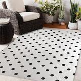 Black 48 x 0.08 in Area Rug - Ebern Designs Polka Dots White/Charcoal Indoor/Outdoor Area Rug Polyester | 48 W x 0.08 D in | Wayfair