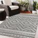 White 60 x 0.08 in Area Rug - Union Rustic Abren Southwestern Charcoal/Beige Indoor/Outdoor Area Rug Polyester | 60 W x 0.08 D in | Wayfair