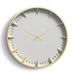 Della Joss & Main White Glass Contemporary Wall Clock, 19.63 x 19.63 x 2.38 Glass/Metal in Yellow | 19.63 H x 19.63 W x 2.38 D in | Wayfair