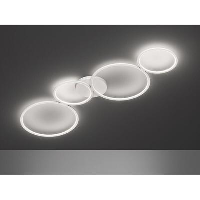 Flache led rondo Ringleuchte Deckenlampe aus Metall in Weiß matt