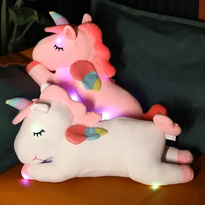 Licorne géante en peluche lumineuse pour enfants 50cm jouet lumineux coloré Kawaii lumière Led