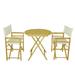 Bamboo Set Of 2 Director Chairs And 1 Round Bamboo Table