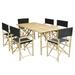 Set of 6 Director Chairs and Rectangular Table Dining