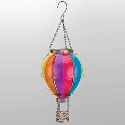 Small Rainbow Hot Air Balloon Solar Lantern Multi Bright , Multi Bright
